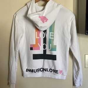 FREECITY White Zip Hoodie Sweatshirt Size 1 Good Condition $285